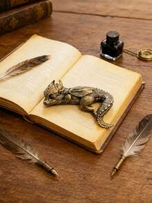 1pc Cute Dragon Shaped Bookend, Unique Mythical Creature Home Decor, Fantasy Theme Bookshelf Decoration, Perfect Gift For Book Lovers, Ideal Choice For Dragon Fans And Readers, Multiple Styles Available - Multi-color - View 7