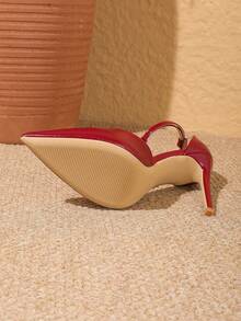 Sexy Fashion Hollow Pointed Toe Stiletto High Heel Casual Versatile Women's Red High Heels - Red - View 9