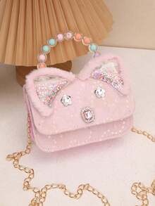 1PC Colorful Pearl Handbag, Casual Minimalist Elegant, Non-Adjustable Shoulder Strap, Suitable For Daily Outings, Shopping, Can Easily Accommodate Daily Essentials, Versatile Item, Applicable To Various Styles And Occasions, Exclusive For Little Girls. - Multicolor - View 13