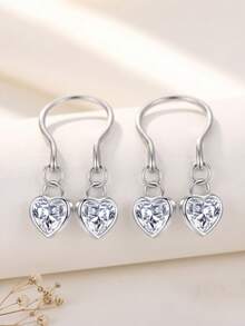 CIZME 1 Pair Sexy Stainless Steel Cubic Zirconia Flower Heart-Shaped Fake Nipple Rings, Body Piercing Jewelry, Clip-On Nipple Rings Without Piercing Required, Unisex, Daily Decoration - Fake Nipple Ring - View 2