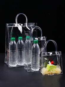30pcs Thickened Transparent PVC Gift Bags With Handles, Reusable, Suitable For Bridal Shower, Bachelorette Party, Wedding Gifts, Shopping, Wedding, Birthday, Engagement, Anniversary Party - Multicolor - View 7