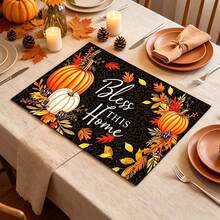 1pc Dish Drying Mat, Coffee Machine Mat, Autumn Pumpkin Blessing Theme Dish Drying Mat, Protects Countertop From Cup And Plate Bumps And Scratches, Suitable For Daily Kitchen Dish Draining, Fits Thanksgiving Autumn Harvest Home Holiday Atmosphere, Multi-Purpose Draining Mat, Home Gift, Tabletop Decoration - XYLSD-1023 - View 6