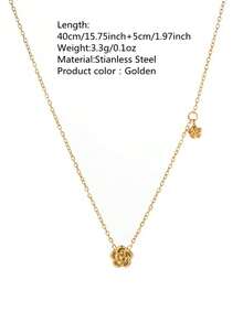VceTd 1/2/3PCS Elegant Style Rose Shaped Stainless Steel Women Jewelry Set Suitable For Daily Wear Or Wedding Or Holiday Gift - Yellow Gold - View 8