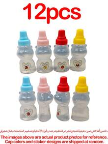 12/6/4/2pcs Bear-Shaped Squeeze Bottles, Sauce Dispenser, Portable Condiment Container, Lunch Box Accessory, Kitchen Gadget, Suitable For Ketchup, Honey, Salad Dressing, Chili Sauce - Multicolor - View 12