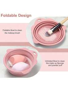 OBOVAY Professional Makeup Brush Cleaning Bowl, Wash & Dry All-In-One, Silicone Brush & Puff Cleaning Tool, Drying Without Damaging Bristles - Multicolor - View 8
