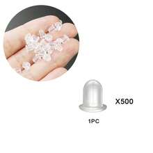 50-2000pcs Earring Backs With Cap, 5mm Hair Scrunchie Accessories, Women's Fashion Earrings - Transparent - View 11