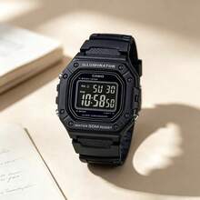 Casio Retro Small Square Resin Strap Quartz Movement Watch (Free Screen Protector With Purchase) - Black - View 6