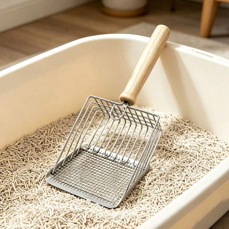 Cat Litter Scoop Fine Hole Stainless Steel Specialized Shovel For Cat Litter Tofu Litter Large Metal 2-In-1 Mineral Litter Tool - View 1