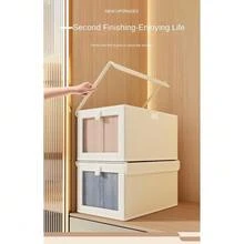 Foldable Oxford Fabric Storage Box With Transparent Lid, Dust-Proof Clothes Organizer, Suitable For Wardrobe And Cabinet - Multicolor - View 2