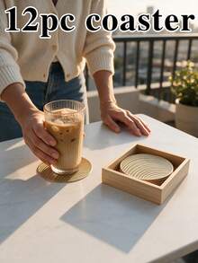 12pcs, Gold Hollow PVC Drink Coasters, Washable Table Decor, Non-Slip Tableware Mat, Breathable Heat Dissipation Cup Holder, Lightweight And Easy To Store, Suitable For Restaurant, Cafe, Homestay, Fit For Afternoon Tea, Holiday, Party, Gathering, Birthday, Wedding, Dinner - Multicolor - View 11