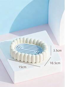 1pc Multi‑Color Bubble Edge Soap Dish With Foaming Net, Sweet Silicone Oval With Drain Hole Design, Quick‑Drying Storage Make Up Storage Organiser Bathroom Accessory, For Shower Room Vanity Countertop Daily Use All‑Season Household Decor - Multiple Styles - View 13