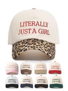 1pc Embroidered "LITERALLY JUST A GIRL" Colorblock Baseball Cap, Adjustable Trucker Hat, Sun Protection Casual Cap For Spring/Autumn Travel, Beach Vacation, Men's Y2K Style Youth Hat - Baseball Cap - View 12