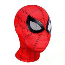 Disney Red & Black Spider Superhero Cosplay Mask, Elastic Soft Breathable Spider Web Print Full Head Cover, Halloween Costume Party Accessory, Couple Party Gift - Multicolor - View 6