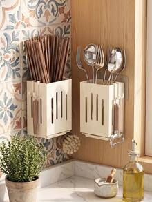 Kitchen Utensil Storage Rack, Dish Drainer, Chopstick Holder, Spoon Organizer Box, Multi-Functional Built-In Draining Storage Box, Home Chopstick Rack, Kitchen Utensil Rack, Sink Knife Fork Spoon Storage Rack - Multicolor - View 10