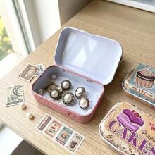 Random Mini Metal Box, Vintage Style, Portable Compartment Storage Box, Used For Storing Coins, Earrings And Nail Clippers, Home Organization And Storage Box - Multicolor - View 4
