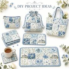 20pcs Charm Pack Assortment/Pastoral Blue-Green Hydrangea Pattern/Handmade Rich Color Texture Style Elements/10 Styles Of Design Polyester Fabric/Suitable For Quilting/Craft Projects/Wallet Making/Gift Giving/Bag Making - Default - View 7