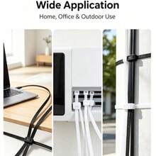 100pcs Self-Locking Nylon Cable Ties, White/Black Optional Sizes, Reinforced Binding Straps, Motorcycle Fixed Type, Multi-Scenario Use, Industrial Style, Party/Outdoor Applicable - Buckle-style - View 3