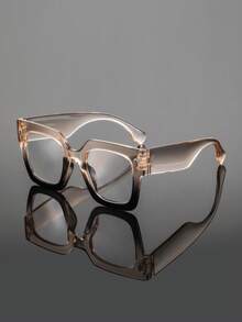1 Pair Men's Thick Frame Large Square Non-Prescription Glasses, Personalized Bold Minimalist Steady Fashion Eyewear, Suitable For Street Style, Daily Commute, And Gathering With Friends - Clear - View 4