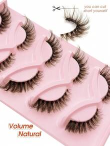 Asiteo 5 Pairs New Brown Fox Eye/Cat Eye False Eyelashes, Create Charming Makeup, Natural Curl And Length, Sexy Eyelashes Enhance Charm - Brown - View 5