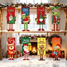 The Grinch The 1PC Christmas Print Hanging Cloth Banner, Hanging Painting Frame, Party Atmosphere Decoration Prop, Home Wall Decor, Store Window Display, Holiday Photo Backdrop, Reusable Christmas Scene Decoration, Easy Installation And Foldable Storage, Suitable For Christmas Party Decor - 110*40cm - View 2