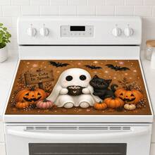 1pc Ghost Pumpkin Pattern Kitchen Absorbent Drying Mat, Halloween Fun Horror Style, Suitable For Halloween, Autumn Kitchen Countertop, Dining Table, Coffee Machine And Party Decoration - Multicolor - View 5