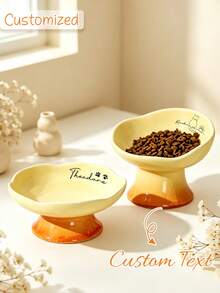 Personalized Ceramic Pet Bowl, Customizable With Your Name, Suitable For Cats And Dogs, Easy To Clean, Perfect Gift For Pet Owners - Multicolor - View 3
