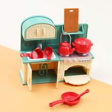 Realistic Miniature Kitchen Stove Set With Cookware Accessories, 1:12 Scale Mini Kitchen Replica, Desktop Ornament Home Display Decor, Collectible Miniature Scene Prop - Multicolor - View 2