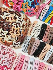 60/30/10pcs Colorful Star Hair Clips And Spring Hair Pins Y2K Cute Metal Hair Pins Non-Slip Daily Hair Accessories For Women Halloween Theme - Multicolor - View 5