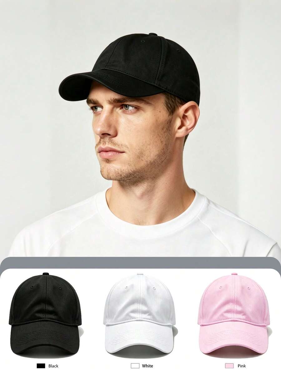 1pc/2pcs Unisex Solid Color Baseball Cap Dad Hat Baseball Cap Suitable For Daily Casual Hiking Climbing Skiing Fishing Rock Climbing Or Travel Decoration - Multicolor - View 1