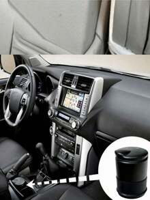 1/2/3/4pcs Car Compartment Design Center Console Ashtray, Solid Color Round Plastic Ashtray, One-Hand Open/Close Trash Bin, Portable Home & Car Dual-Use Accessory (Black), Car Accessories, Back To School Supplies, Lightweight & Portable - Multiple Styles - View 4