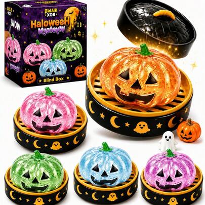 Halloween Pumpkin Lantern Squishy Toy, Suitable For Children And Teenagers, Halloween Stress Relief Toy, Dumpling Toy, Party Gift, Holiday Gift, Classroom Prize, Desk Decoration, No Candy Bag Filler Included