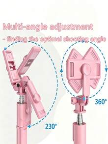 Portable Remote Control Selfie Stick Tripod All-In-One Phone Holder, Extendable Telescopic Shooting Pole, Supports Multi-Angle Rotation Adjustment, Compatible With Most Smartphones, Comes With Detachable Wireless Remote Control For Remote Photo And Video Capture, Can Be Used As A Floor Tripod When Expanded, Compact And Lightweight For Easy Storage And Carrying, Suitable For Travel, Outdoor Activities, Home Selfies, And Short Video Recording - Multicolor - View 8