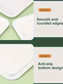1/2pcs Plastic Trays, Rectangular, Reusable, Durable, White Minimalist Style, Kitchen Supplies, Catering Accessories, Suitable For Home, Business, Party Organizers, Used For Kitchen Countertop, Breakfast Coffee, Snack Fruit Display, Wedding, Holiday Decoration - View 5