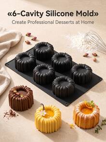 Cetakan Silikon Kue Mousse, Dapat Digunakan Kembali, Dapat Dilipat, Aman untuk Mesin Cuci Piring, Oven, Air Fryer, Sempurna untuk Membuat Sabun, Kue Buatan Sendiri, Dessert Cokelat, Kue Kering, Puding, Telur Teh dan Jeli - MultiWarna - View 1