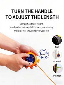 Retractable Travel Clothes Line, Camping Laundry Drying Rope, Portable Outdoor Clothesline With Carabiners, Adjustable Windproof Clothes Rope, Compact Travel Laundry Accessory, Indoor Outdoor Drying Line For Trip - Multiple Styles - View 5