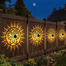 1‑2Pcs Outdoor Solar Star Moon Butterfly Projection Wall Lights,IP65 Waterproof Dusk Auto Sensor Openwork Shadow Lamp,Warm Multicolor Dreamy Mottled Glow Wall Fixture,Garden Chateau Decoration,Halloween Christmas Holiday Ornament Lights - Star Moon Butterfly Lamp - View 12