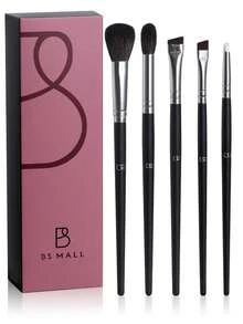 BS-MALL Precise Makeup Professional 12/8 Pcs Animal Hair Eyeshadow Brush Set - Black - View 11