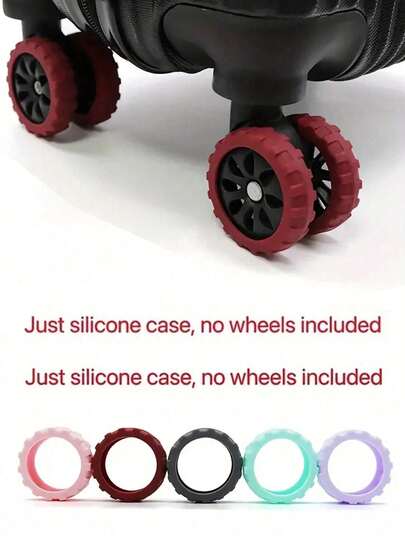 Housses de roues de bagages universelles améliorées, convenant aux roues universelles de 2-2,4 pouces, manchon de protection en silicone, résistant à l'usure, réduction du bruit, absorption des chocs, protection renforcée, accessoires d'équipement de voyage, housses de roues de chaise de bureau, manchon de protection de roue de bagage portable, housses de roues de réduction du bruit en silicone, chaise de bureau, accessoires de fournitures de voyage essentiels, convenant à la plupart des ensembles de roues de bagages, manchon de protection de roue de bagage de voyage silencieux