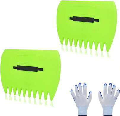 Leaf Scoops Hand Rakes, Leaf Scoops And Claws With Gloves, Lightweight Plastic Leaf Scoop, Large Leaf Grabbers For Picking Up Leaves, Clippings