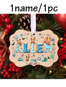 Custom Name Christmas Ornament 2026, Personalized Reindeer Snowflake Tree Decor, Festive Winter Holiday Style, Customized Christmas Hanging Ornament, Customizable Name And Year Keepsake, Christmas Tree Decoration, Christmas Gift, Gifts For Family - Style C - View 19