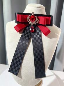 1pc British Style Academic Graduation Gown Gemstone Shirt Collar Bowknot JK Extension Strap Decorative Brooch Pin Accessory - Multicolor - View 11