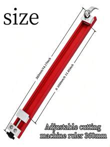 1/2件紅色鋁製切割機尺，可調節鋁製切割機底座導軌，適用於大多數切割機，適用於木工切割板、裝飾石材切割和金屬機械切割 - A - 查看 9