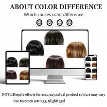 Invisible Thick Straight Bangs, 2-Clip Synthetic Fiber Hair Piece, No Sideburns, Instant Forehead Coverage, Pre-Styled Easy-Clip Bangs, Suitable For Women, No Skill Needed To Create Daily Looks, Halloween Cosplay Styling - Multicolor - View 8