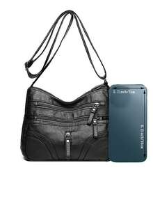 New Multi-Functional Bag For Middle-Aged Women - Mom Bag, Grandma Bag, Multi-Layer Crossbody Bag On Shoulder - Black - View 3