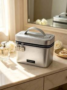 GIVENCHY Silver Handheld Makeup Bag, Portable And Durable, Suitable For Travel, Featuring Brand Logo Design, Large Capacity, Suitable For Personal Use And Gift Giving, GIVENCHY‑GIFT‑19 - Silver - View 9