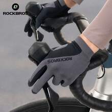 ROCKBROS 1PC Long‑ Knitted Cycling Gloves: Breathable Mesh, Five‑Finger Touchscreen Compatibility, Silicone Anti‑Slip Palm, Lightweight Knit, Stay Dry During Long Rides, Suitable For Spring And Autumn - black gray - View 10