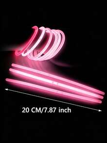 50pcs Pink Glow Sticks With Connectors, Can Be Assembled Into Different Shapes, Long-Lasting Glow, Concert Support Props, Glow In The Dark, Party Decoration, Multi-Color Glow Stick Party Set - Pink - View 3