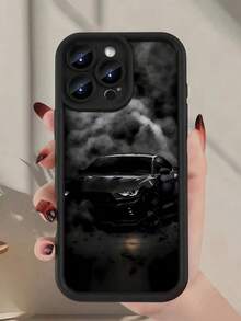 A Creative Luxury Spotlight Sports Car Fashion M Series Element Sky Eye Photo Frame Frosted Compatible With IPhone 11/12/13/14/15/16/17Promax Soft Full-Coverage Phone Case - Black - View 6