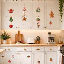 Christmas Appliance Stickers Holiday Hanging Decor Decals For Refrigerator Cabinet Door Dishwasher Laundry Room Decoration Santa Claus Snowman Christmas Tree Pattern - Christmas Wall Decals - View 3