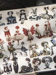 1 Pack 15 Gothic Fantasy Character Planner Stickers, Creative Aesthetic Decals, DIY Decoration Collage Craft Materials, Holiday Gift, Personalized Scrapbooking School Stationery - W.P. - View 5